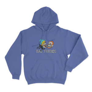Bad Friends Bones Heads Unisex Hoodie Blue
