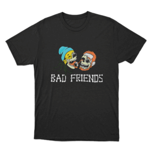 Bad Friends Bones Heads Unisex T Shirt Black